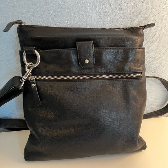 ili New York Black Genuine Leather Crossbody Bag Streetwear - Picture 5 of 16